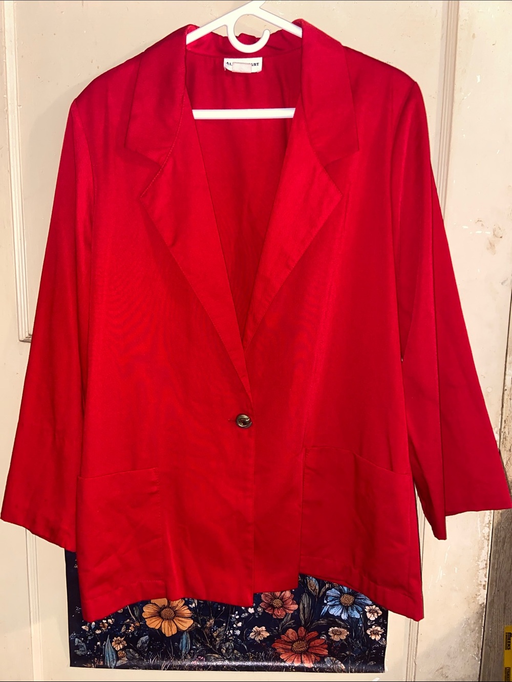 VTG RED BLAZER ALICE STUART Simple Lines Minimalist